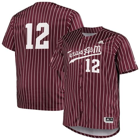 texas a&m aggies adidas replica baseball jersey - maroon|texags247.